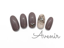 アヴィニール 表参道(Avenir)/たらしこみフラワー　ネイル