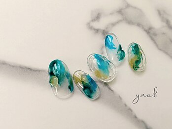 ワイネイル(Y.nail)/クリアなおはじきネイル