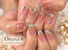 オハナ(OHANA)/ブラウン×シルバーラメネイル