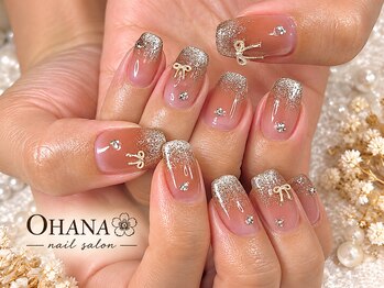 オハナ(OHANA)/ブラウン×シルバーラメネイル