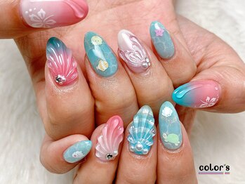 カラーズ ブルー 渋谷店(color's blue)/ぷっくり夏ネイル