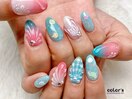 ぷっくり夏ネイル