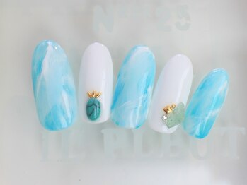 ネイルサロン あかねいろ/夏色 天然石アート 手描き