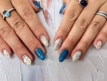 ディーネイル 池袋(D-nail)/木村 ブルー×オーロラ