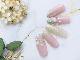 春夏秋冬ストーングラデネイル