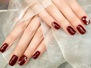 キラキラワインレッドネイル