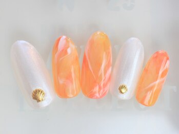 ネイルサロン あかねいろ/夏色 天然石アート