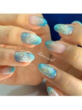 リノ ネイル(Rino nail)/キラキラブルーネイル