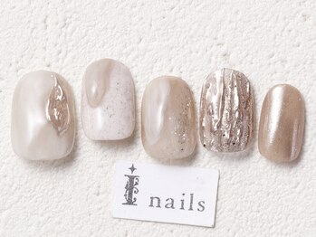 アイネイルズ 渋谷店(I nails)/ベージュニュアンスミラー¥8980