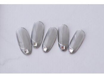 幻之花ネイル/ラメライン☆ストーンアート