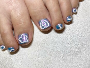 イオネイルセカンド(io nail 2nd)/【FOOT】オーロラぷっくりnail