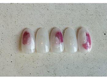 ネイルサロン エムズ(Nail Salon M's)/塗りかけとラメでオシャレネイル