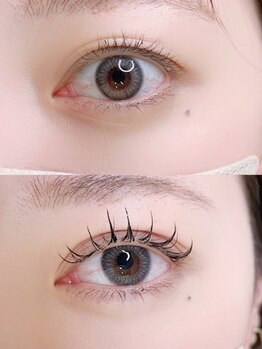 レイズ(RAISE)の写真/【今の旬は束感♪】まつ毛パーマで物足りない方はエクステがオススメ！束感コーティングでトレンドな目元に