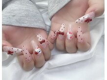 ハラ(Hara)/ドット　ピンク　リボン　