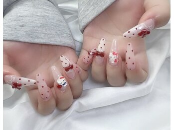 ハラ(Hara)/ドット　ピンク　リボン　