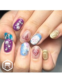 振袖ネイル☆90分アートフリー