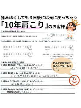 ナラワ(NARAWA)/お客様の声【１０年肩こり】