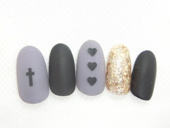 ネイルサロン ロゼオ(Nail salon Roseo)/■渋谷>6990円/ガーリーブラック