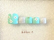 ネイルサロン あかねいろ/春夏フット　ホロフラワー