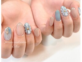 お花　クリアネイル