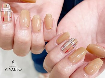 ワールド ビューティ ヴィヴァルト 宝塚店(WORLD BEAUTY VIVALTO)/チェックネイル/朝ネイル