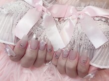 モカ 京橋(moca)/【Akari】リボンとバラネイル