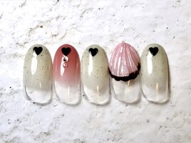 爪先ハート&チョコネイル