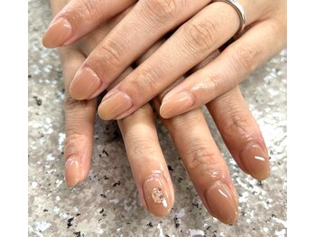 ワンカラー+1本アート