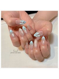 マグネット/水色フレンチリボン