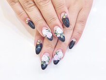 ネイルコレクション ベビーピンク(Baby Pink)/ジェル定額￥9990/３Ｄフラワー