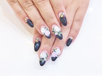 ネイルコレクション ベビーピンク(Baby Pink)/ジェル定額￥9990/３Ｄフラワー