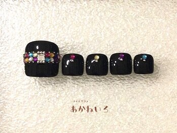 ネイルサロン あかねいろ/春夏フット ビジューネイル