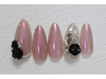 ワンホン・韓国風・ミラーネイル