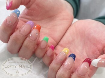 ロフティーネイル 駒川店(Lofty Nail)/カラフルフレンチネイル