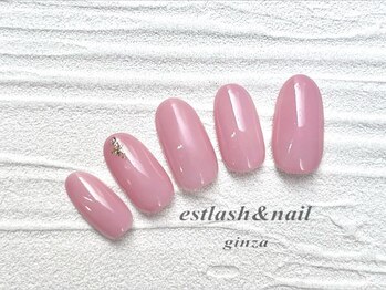 エストラッシュアンドネイル 銀座店(est lash&nail)/ワンカラー1本アート