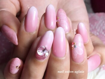 ネイルサロン アグライア(aglaia)/たらしこみフラワー♪