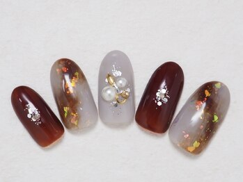 シックネイル(CHIC nail)/グレー&ブラウン ニュアンス