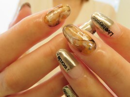 マーブル&ミラーネイル