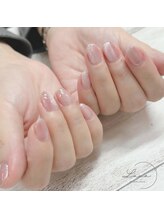 ネイルアンドまつ毛エクステ ルーナ イオン相模原店/ピンクマグネットネイル