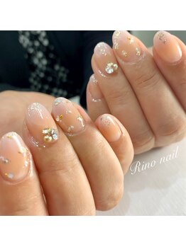 リノ ネイル(Rino nail)/ヌーディーエアWグラデーション