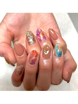 リッチネイル(Rich Nail)/カラフル大理石