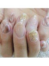 エムズネイル(M's Nail.)/大理石風奥行きタイダイ