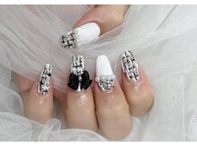 ネイルアンドアイラッシュスタジオ シュシュ(chouchou)/かっこ可愛いツィード×リボン