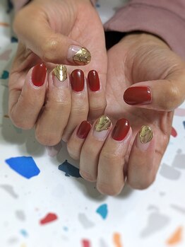 ネイルヤサン(nail ya sun)/赤*ミラーネイル