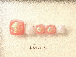 夏色フット　氷ネイル　オーロラ