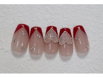 バレンタインネイル