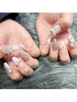 ~silver ribbon nail~
