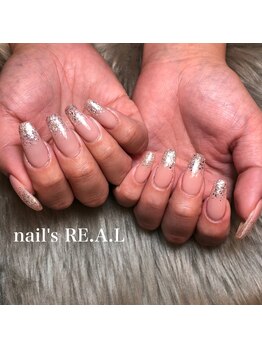 ネイルズリアル 倉敷(nail's RE.A.L)/ラメグラデーションネイル