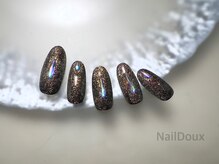 ネイル ドゥ 岡山駅前店(Nail Doux)/モノトーンゴールドフラッシュ