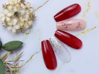 ネイルサロン ジェイ(Nail Salon J)/レッドリボンシンプル定額ネイル